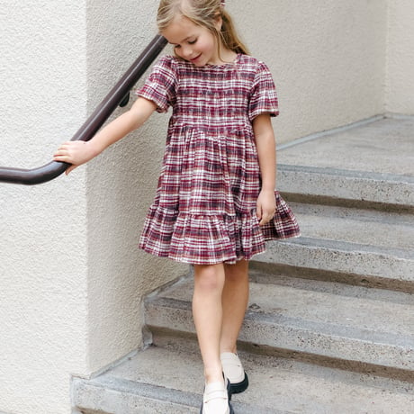【 Rylee + Cru 】INDIA DRESS || BURGUNDY PLAID