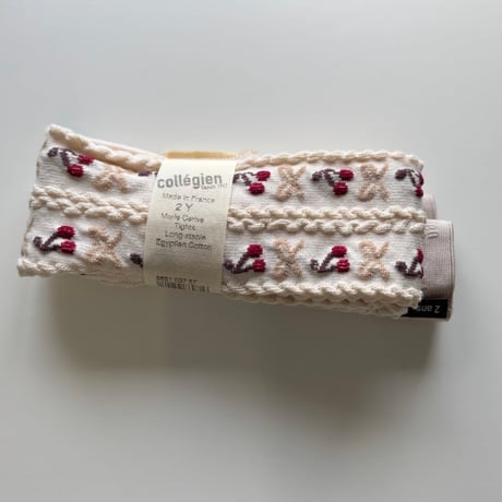 【 Collegien 】Marie-Cerise Jacquard Cherries and Bows Tights