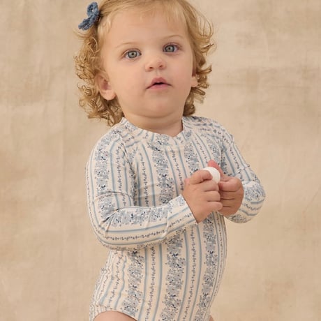 【 Rylee + Cru 】DELPHINE RASHGUARD ONE-PIECE || BLUE FLORAL