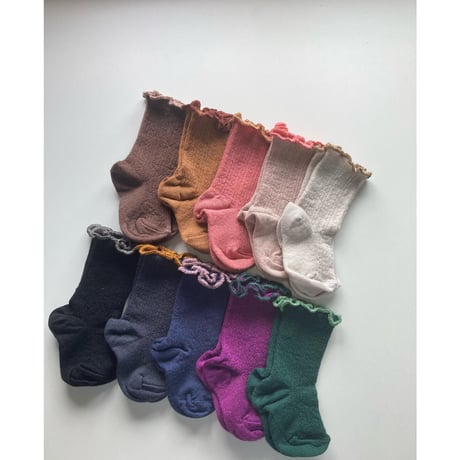 【COLLEGIEN 】5557  AMBRE - lettuce trim merino socks