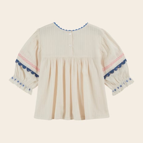【Emile et Ida】 EMBROIDERED BLOUSE - CREME