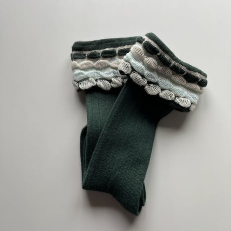 アウトレット【Collegien 】2969 Steph - Knee-high Socks with Gadroon Knit Folded Cuff