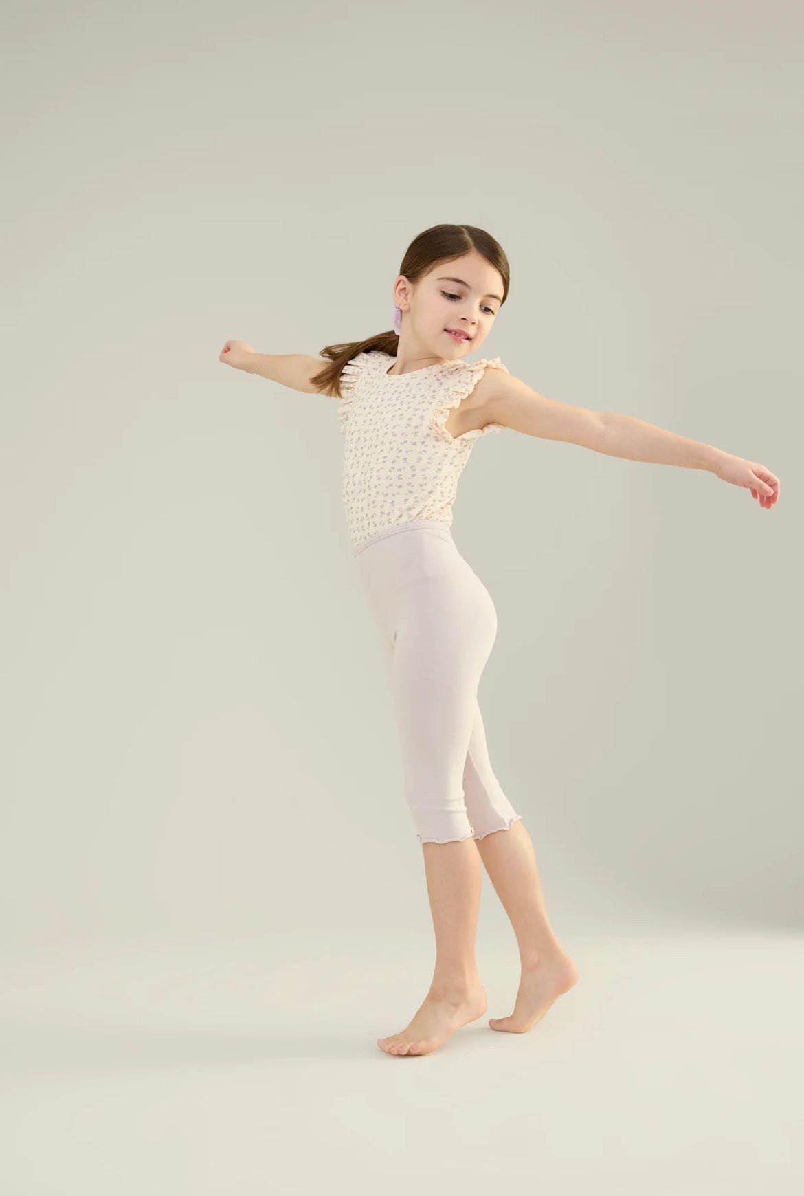 SOOR PLOOM 】Frill Tee, Chicweed Print Pointel