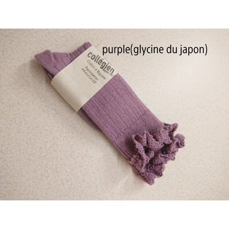 【Collégien】2954 Joséphine Lace Trim Knee-High socks