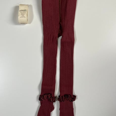 【 Collegien 】6003 Adelaïde - Tartan Ruffle Ribbed Tights