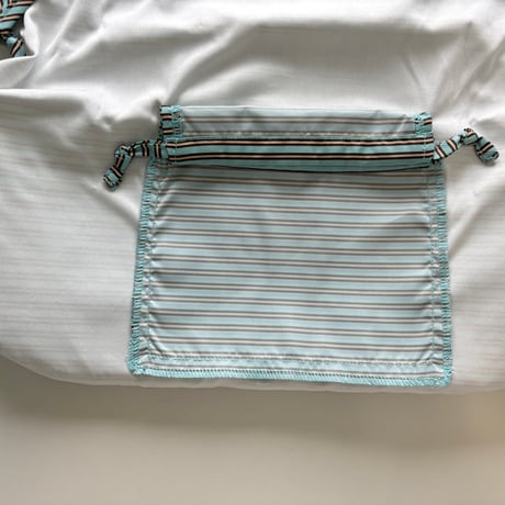 【mik＋】Original Raglan Sleeve Apron - Chocolate  Mint Stripe（S/M/L）