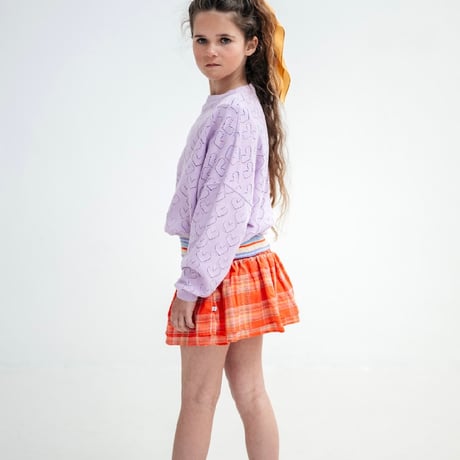 Drop2【Repose AMS】 bloom skirt-coral check