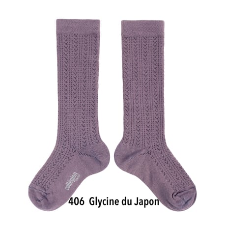 【collegien 】5553 Adèle - Pointelle Merino Wool Knee-high Socks
