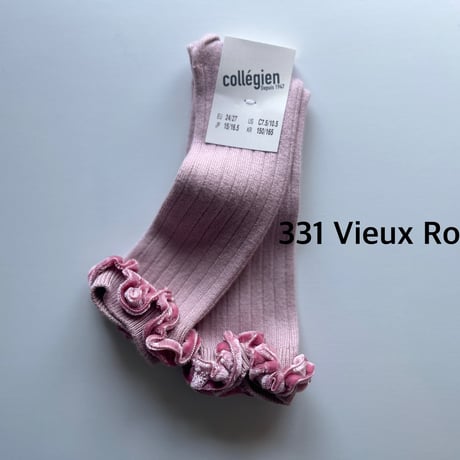 【 Collegien 】2978 CLOTHIDE - Velvet-trim Ribbed Knee-high Socks