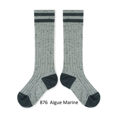 【collegien】8570 Noa - Ribbed Nepp Varsity Knee-high Socks