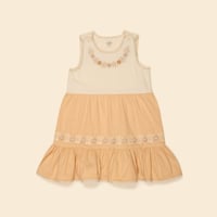 last 1【 Apolina 】 CLARITA DRESS - CREAM/PEACH YOGHURT (7-9y)