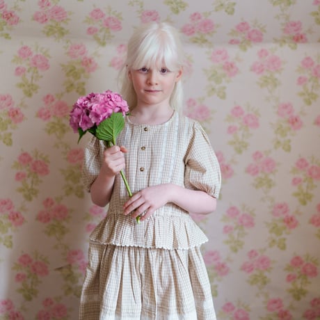 【 little cotton clothes 】Ira Skirt Straw Check