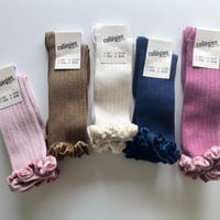【 Collegien 】2978 CLOTHIDE - Velvet-trim Ribbed Knee-high Socks