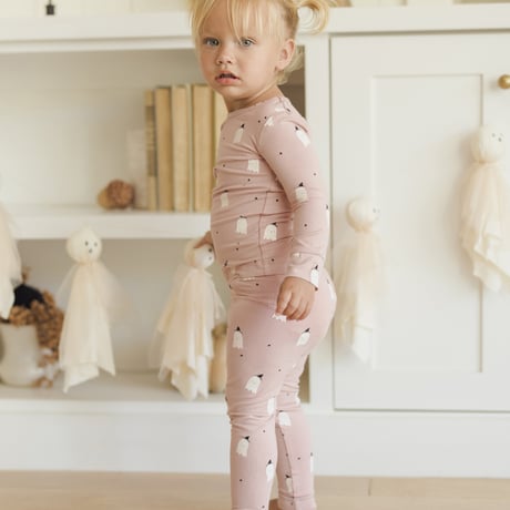 【Quincy Mae】BAMBOO PAJAMA SET ||   PINK GHOSTS
