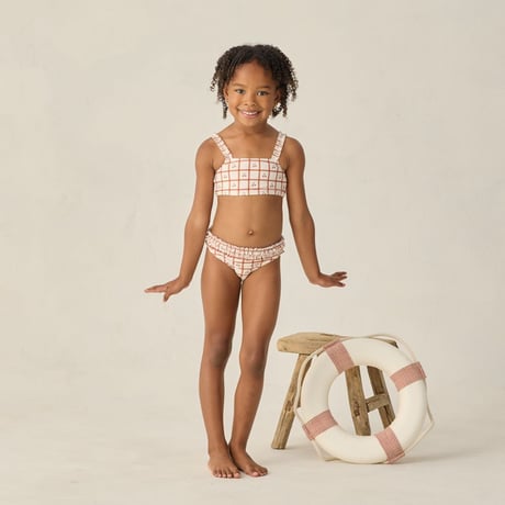 【 Rylee + Cru 】ROUCHED BIKINI || CHERRY CHECK