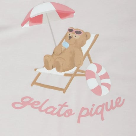【 gelato pique 】 PKCT262445 KIDSｻﾏｰﾍﾞｱ柄ﾜﾝﾎﾟｲﾝﾄTｼｬﾂ PNK（size 90~120）