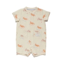 【 gelato pique 】 PBCO262462 ｼｰｻｲﾄﾞｷｬｯﾄ柄半袖ﾛﾝﾊﾟｰｽ OATMEAL（size70,80）