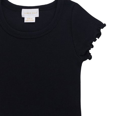 【 Jamie kay 】 JKCT262083 ﾘﾌﾞ半袖ﾄｯﾌﾟｽ Dina Ebony BLK（size 80~120）