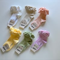 【Collégien 】 3485 Ludivine- Ribbed Ankle Socks with Jersey Ruffle