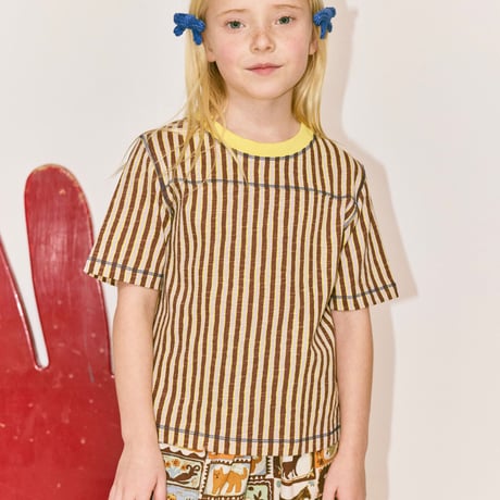 【Misha&Puff】NINO TEE (COLA PAINTERLY STRIPE)