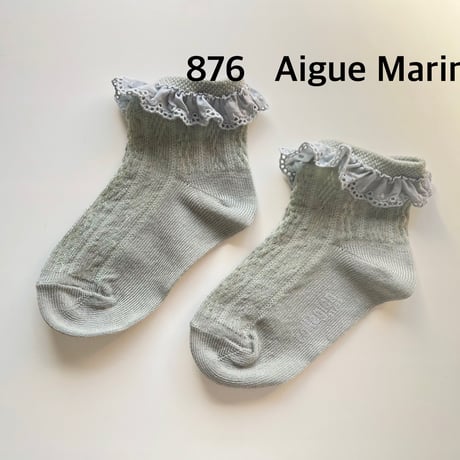 【Collegien】9553 Marie-Antoinette  Lace Trim Pointelle Socks