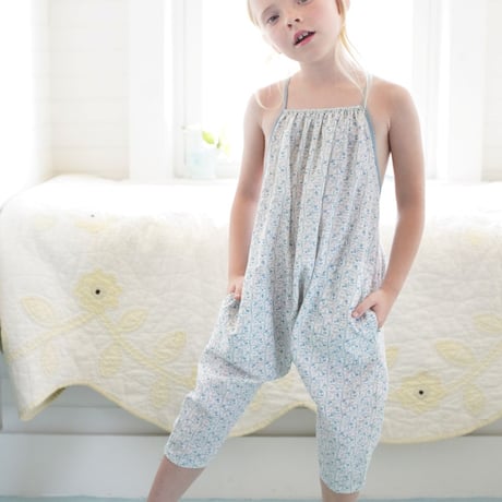 【 SOOR PLOOM 】 INES ROMPER, FLOWER PRESS PRINT,
AZUL
