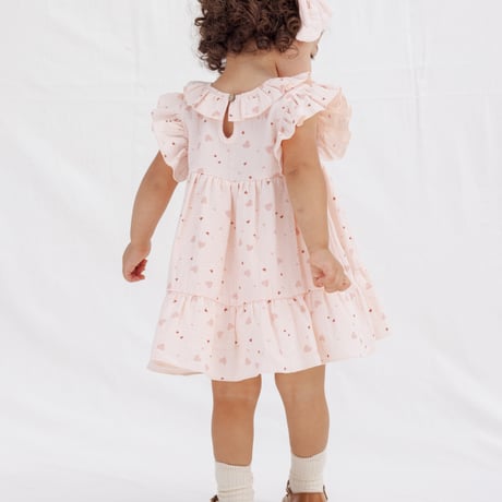 【Quincy Mae】CHARLOTTE DRESS || HEART CONFETTI（18-24m,4-5y,6-7y）