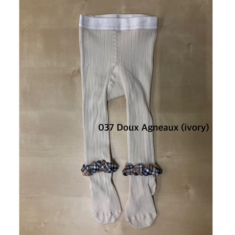 【 Collegien 】6003 Adelaïde - Tartan Ruffle Ribbed Tights