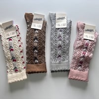 【Collégien 】 2657 Désirée - Jacquard Hearts and Flowers Knee-high Socks