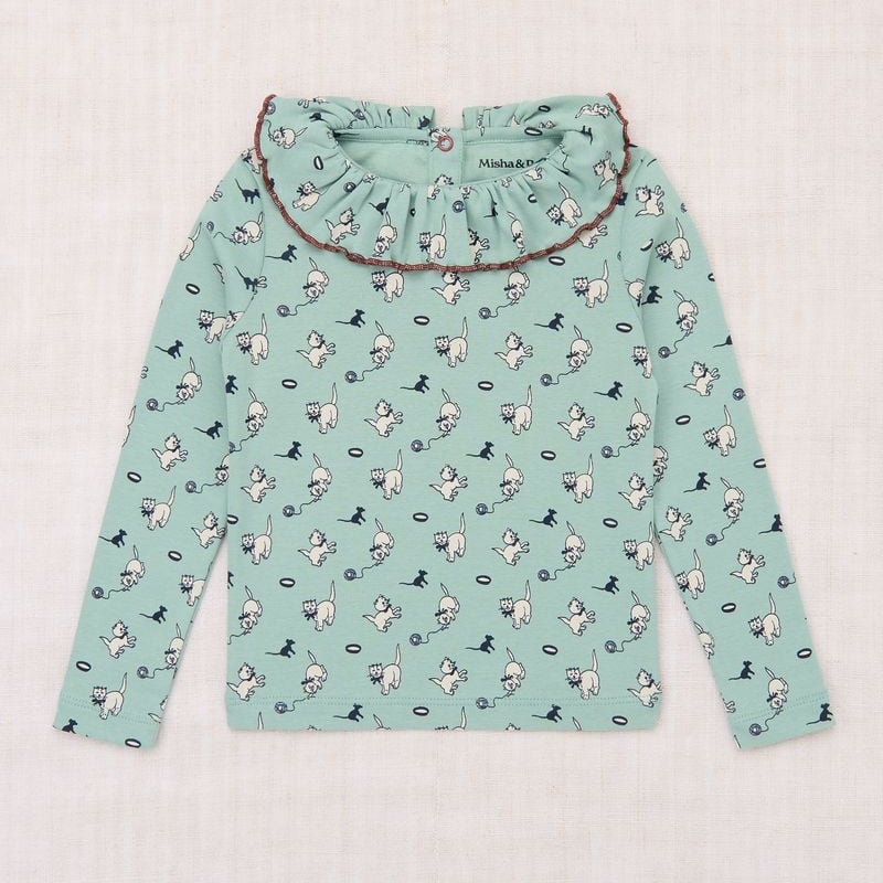 Misha&Puff】Paloma Top (Sage Cat & Mouse) | MIK