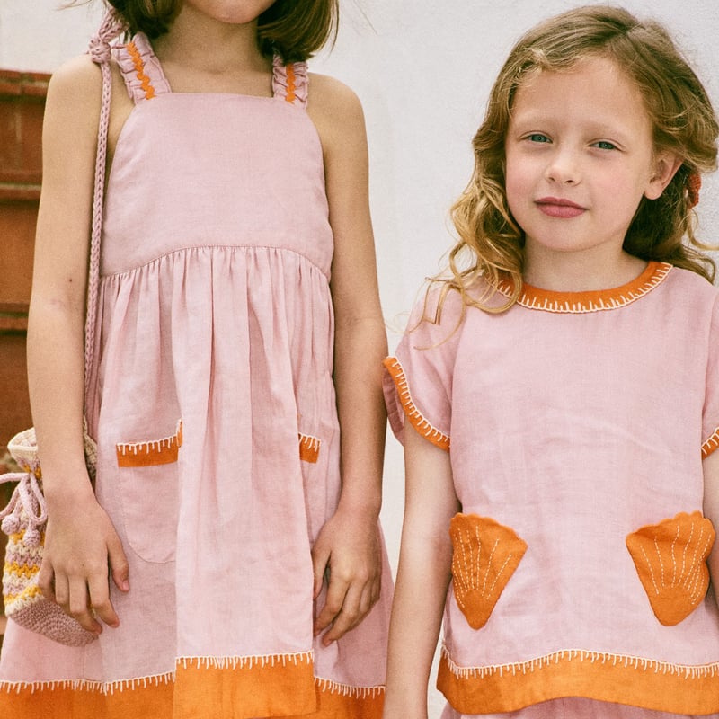 月末値下げ【美品】Misha&Puff Pinecone Dress 5y Misha&Puff】Crochet Joya Dress/ Plum Petal | MI
