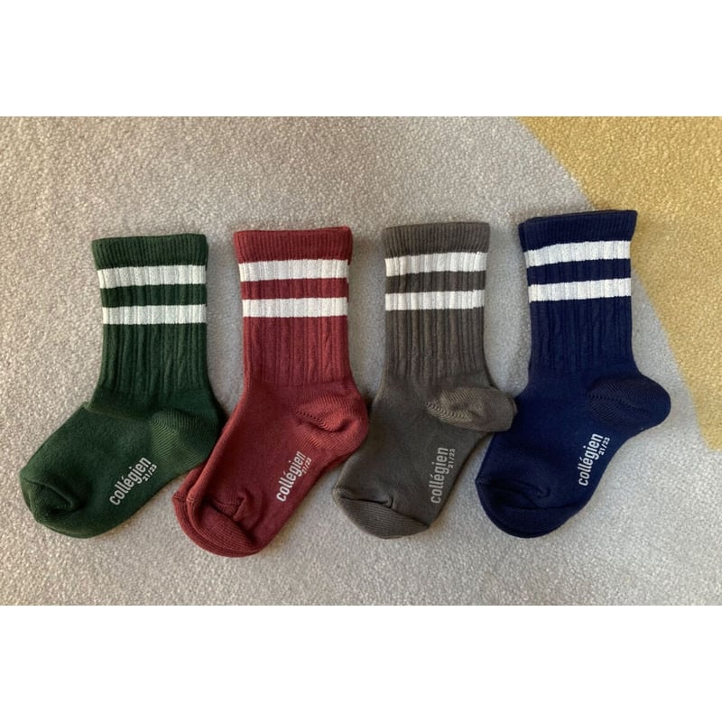 collegien】8470 Nico Ribbed Varsity Crew Sock...