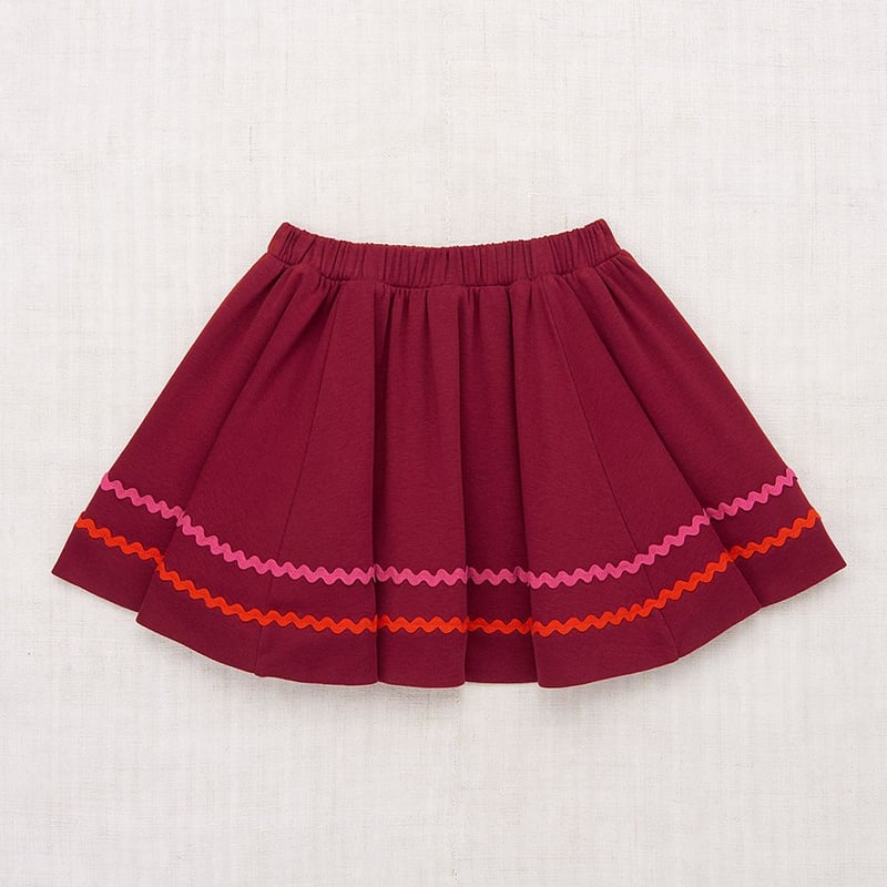 Misha&Puff】Rickrack Circle Skirt - Cranberry | Misha&Puff】Rickrack Circle Skirt - Cranberry |