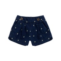 【 Jamie kay 】 JKFP262017 刺繍ﾃﾞﾆﾑｼｮｰﾄﾊﾟﾝﾂLisa Indigo NVY（size 90~120）