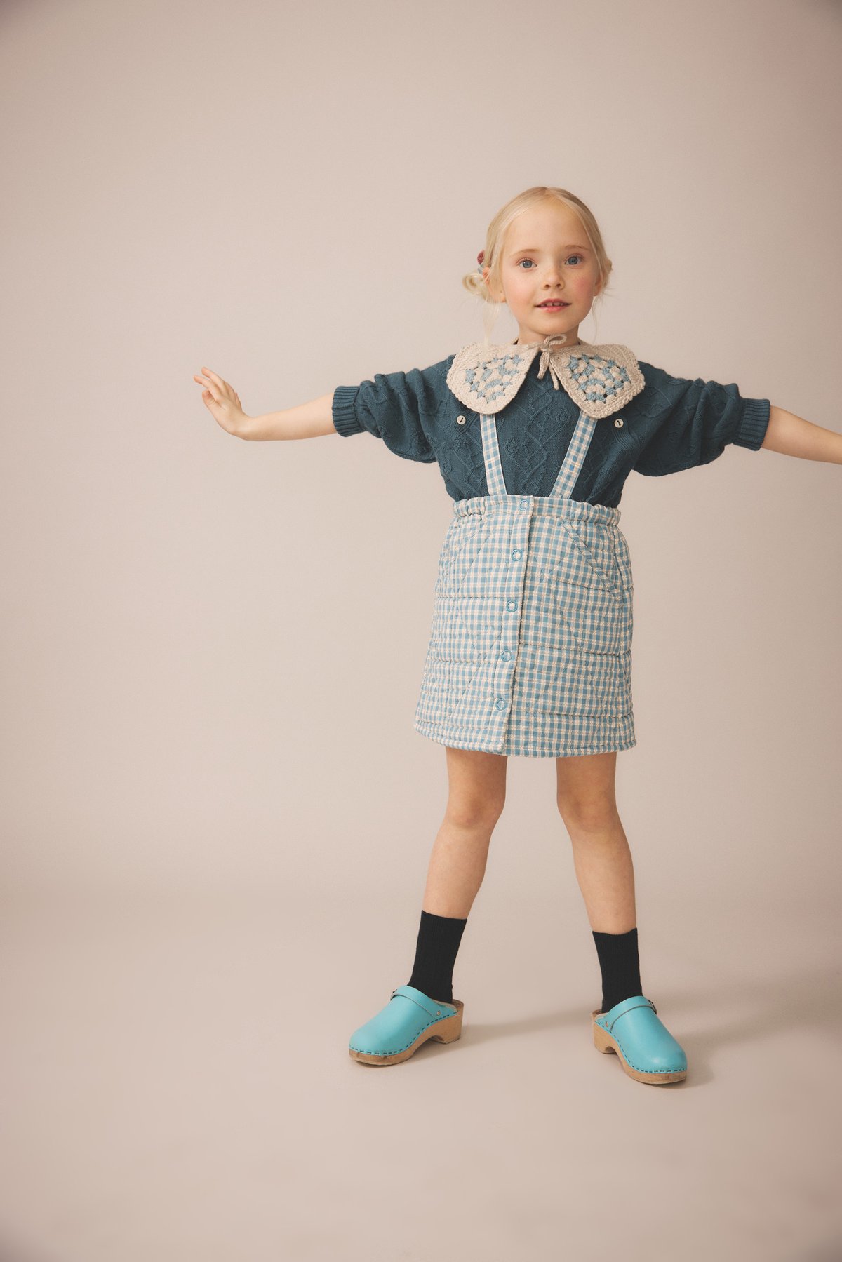 SOOR PLOOM 】Harlyn Pinafore, Gingham, Oasis |