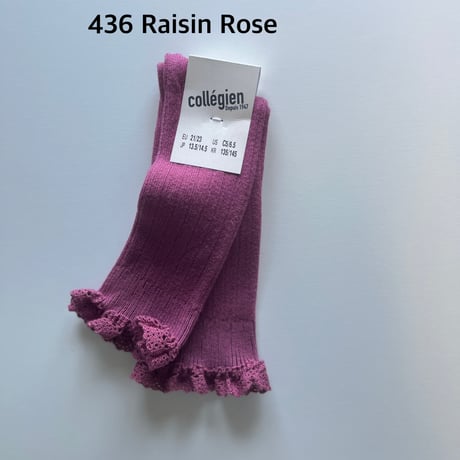 【Collégien】2954 Joséphine Lace Trim Knee-High socks
