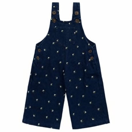 【 Jamie kay 】 JKFO262018 刺繍ﾃﾞﾆﾑｵｰﾊﾞｰｵｰﾙLisa Indigo  NVY（size 90~120）