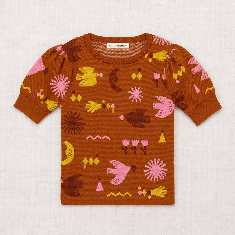 misha&puff コットン　スケポン　4-5y オレンジ misha&puff コットン スケポン 4-5y オレンジ