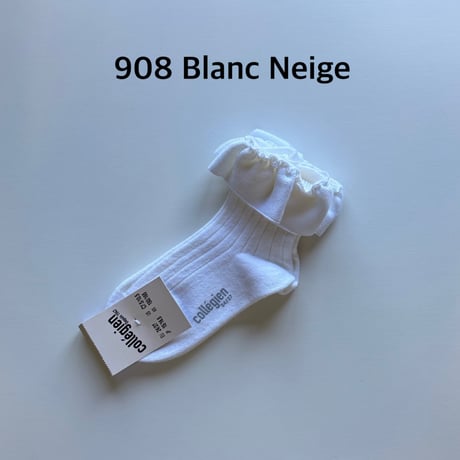 【Collégien 】 3485 Ludivine- Ribbed Ankle Socks with Jersey Ruffle