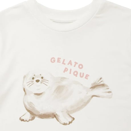 【 gelato pique 】 PKCT262452 KIDS冷感ｼｰｱﾆﾏﾙ柄ﾜﾝﾎﾟｲﾝﾄT PNK（size 90~120）