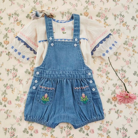 【Emile et Ida】 EMBROIDERED BLOUSE - CREME