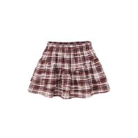 【 Rylee + Cru 】TIERED MINI SKIRT || BURGUNDY PLAID (4-5y)