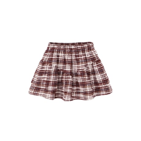 【 Rylee + Cru 】TIERED MINI SKIRT || BURGUNDY PLAID