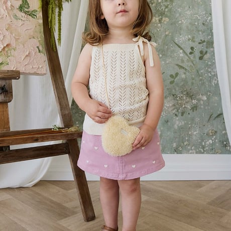 【 Jamie kay 】 JKFS262015 ｺｯﾄﾝﾂｨﾙﾐﾆｽｶｰﾄ Petite Heart Orchid PNK（size 90~120）