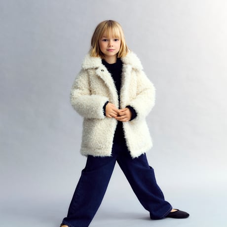 【the new society】Ninette Girl Coat - Moonlight White（4y）