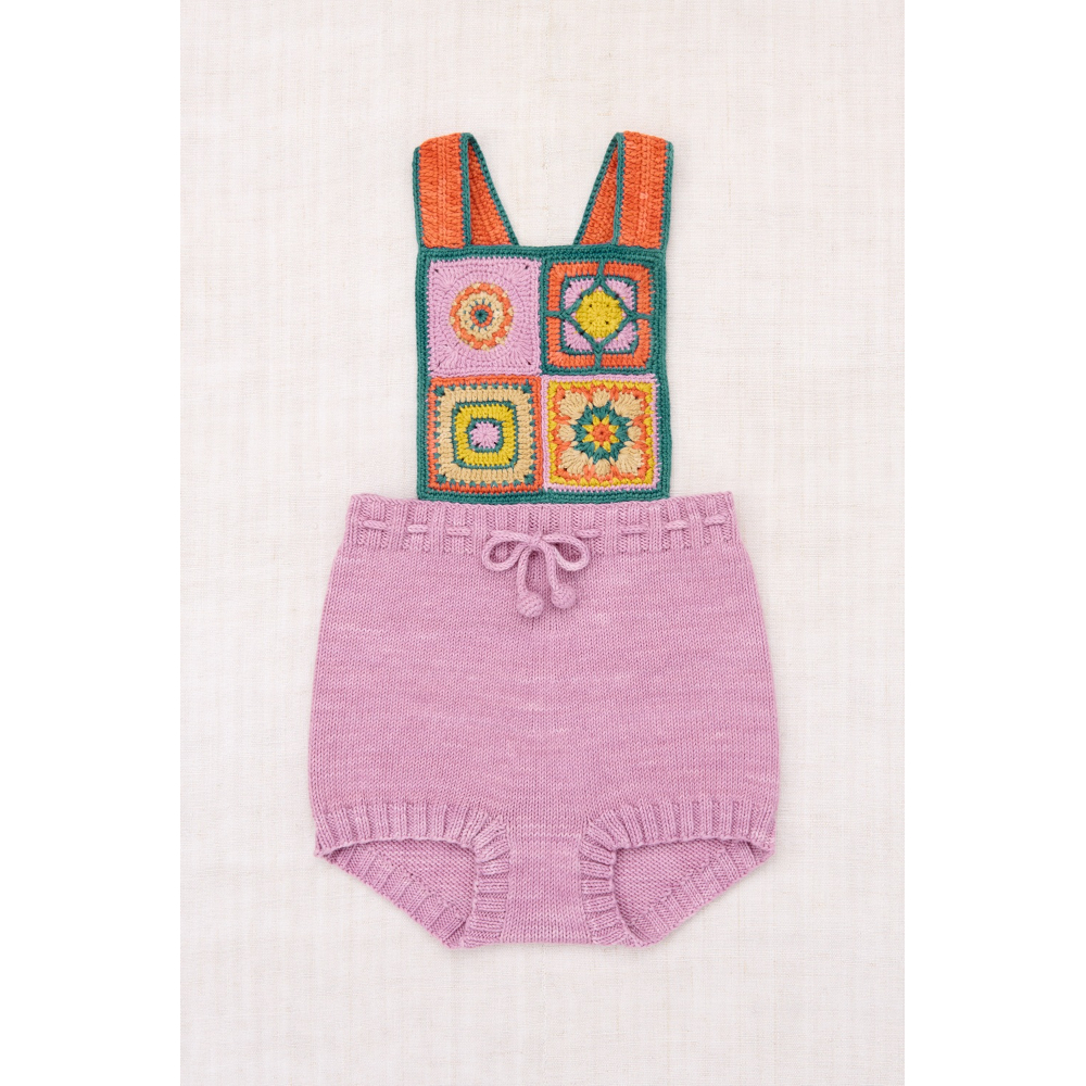 Misha&Puff】Crochet Afghan Romper/ Hazy Lilac |