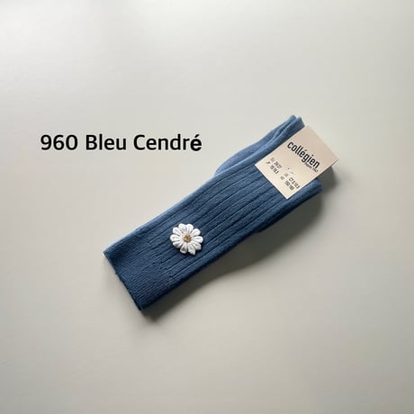 【Collegien】2980 Valentine - Ribbed Knee-high Socks with Daisy
