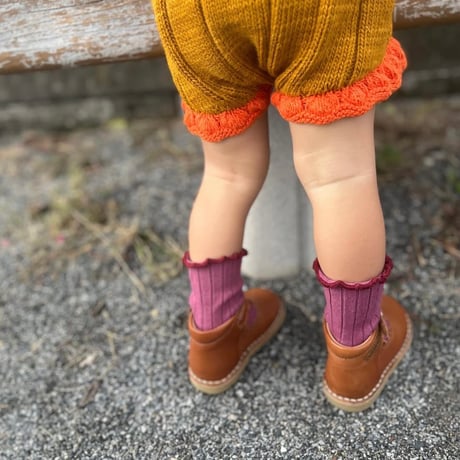 【Collegien】2965  Delphine - Lettuce Trim Socks