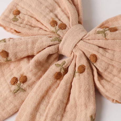 【 Rylee + Cru 】OVERSIZED BOW || CHERRY EMBROIDERY