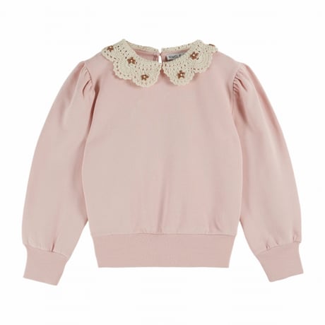 【Emile et Ida】CROCHETED COLLAR SWEATSHIRT - PEONY
